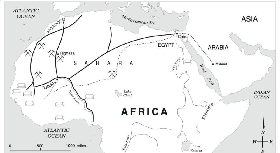 #4: Draw and label the Trans-Saharan Trade On the route,