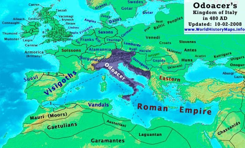 Rome The siege of Rome by Goths divided it into ten empires Newton Ch. 6 1. The kingdom of the Vandals and Alans in Spain and Africa. 407-533 AC: 126 years 2. The kingdom of the Suevians in Spain.