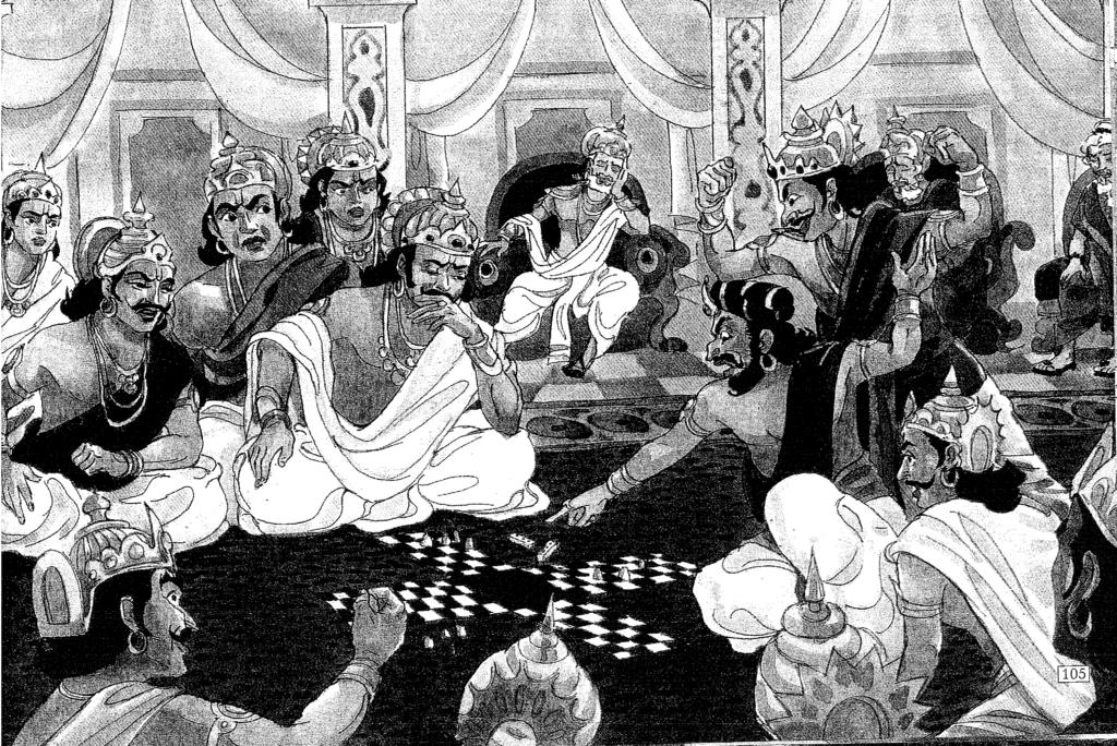 How can a proxy play for a person who is staking? That is not the rule at all, said Yudhishthira. Shakuni said, It is evident that you want to avoid playing giving some excuse or the other.