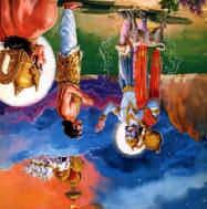 As they climbed up the mountain, four Pandavas brothers and Draupadi fell dead. The only ones survived were Yudhishthira and the dog that was following at the heels of the party.