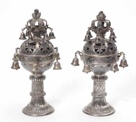67 68 68. A Pair of Torah Finials (Rimonim) Vienna A pair of Torah finials (Rimonim). Vienna, [end of 19th century or beginning of 20th century]. Silver (stamped on base). Engraving and sawing work.