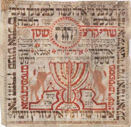דפי מזרח, שיויתי, כ ת ו ב ות וגרפיקה Mizrah And Shiviti Leaves, Ketubot And Graphics 1. שיויתי מרשים על קלף, לבית-הכנסת - אירופה, 1812 לוח שיויתי.