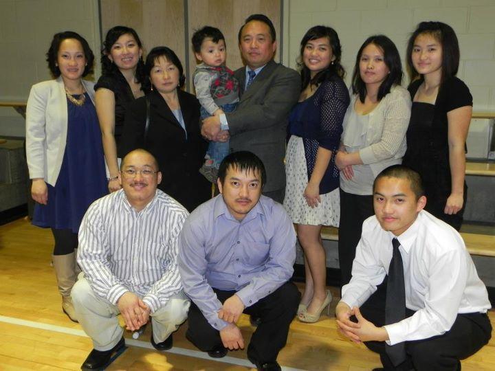 Terry's family. Left to right, back row: Sara Vang, Victoria Yang, Bao Rebecca H.