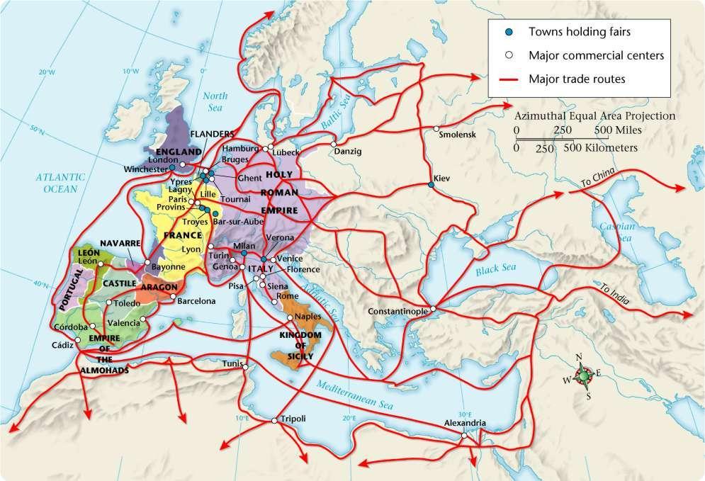 Trade in Medieval Europe, 1000-1300 Europe s growing population needed goods that were