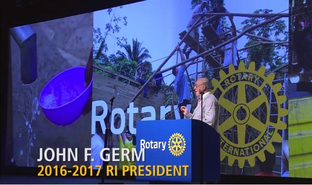 Page 10 Volume 15 Issue 27 ROTARY INTERNATIONAL News & Updates GERM REVEALS ROTARY SERVING HUMANITY AS 2016-17 PRESIDENTIAL THEME Rotary International President-elect John F.