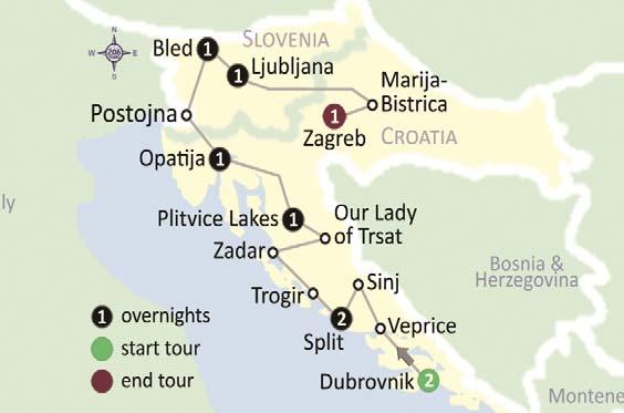 Tour 195 Shrines of Croatia & Slovenia 11 days Dubrovnik, Veprice, Sim Split, Trogir, Zadar,