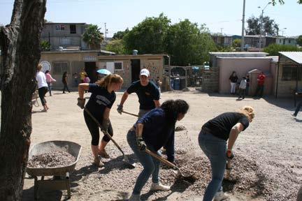 During each Tijuana Day Trip, students assist the mission community with a work