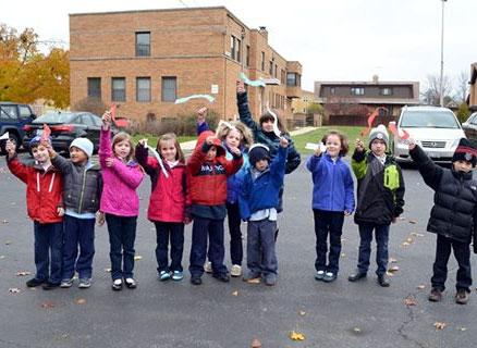 The cold winter weather helped first grade students with the science unit on weather.