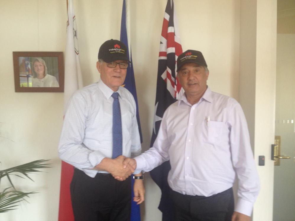A COURTESY VISIT OF AN AUSTRALIAN/MALTESE BUSINESSMAN TO THE MALTA HIGH COMMISSION CANBERRA 21 January 2015 Photo: H. E. Charles Muscat Malta High Commissioner and Mr.
