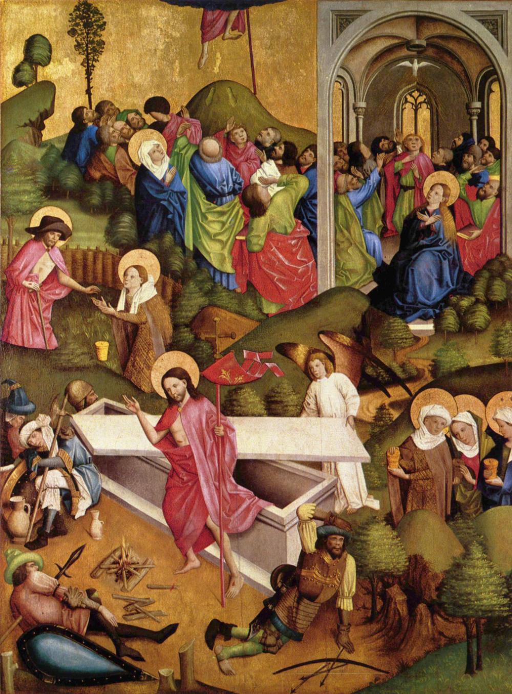 Meister des Schöppinger Altars, 1414 Hymn: Jesus Christ Is Risen Today 1. Jesus Christ is ris n today, Alleluia! Our triumphant holy day, Alleluia! Who did once upon the cross, Alleluia!