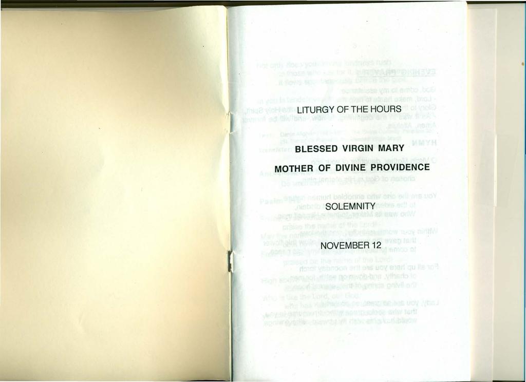 LITURGY OF THE HOURS BLESSED VIRGIN MARY