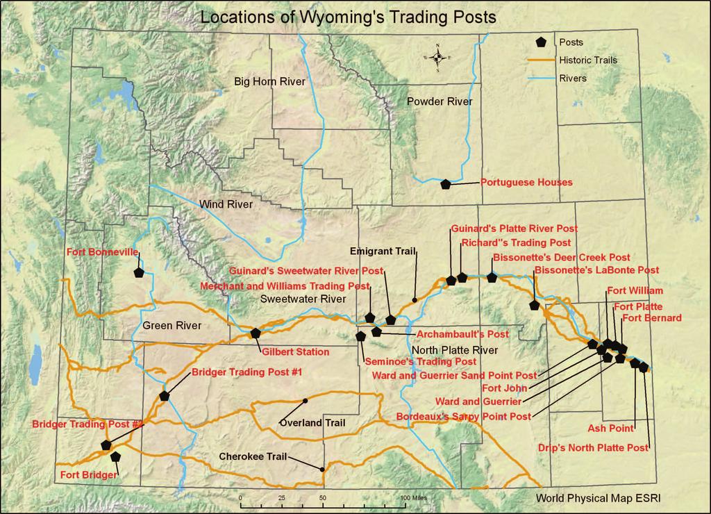 Part III: Wyoming s Trading Posts To date, at least 29 trading posts have been identified in the state of Wyoming.