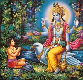 Lord Vishnu Vishnu symbolises the aspect of God that preserves or maintains the universe after its creation. His name means all pervading.
