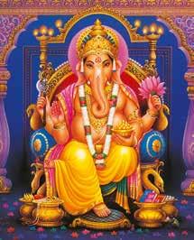 Lord Ganesh Ganesh is the elephant headed deity. He represents the power that removes obstacles, brings wisdom and ensures success. He is prayed to before any undertaking.