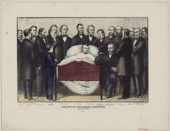 Now He elongs to the Ages This drawing is an artist's conception of the death of President Lincoln.