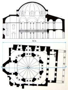 Later an apse with a pool for baptism was constructed in the middle of the east wall.