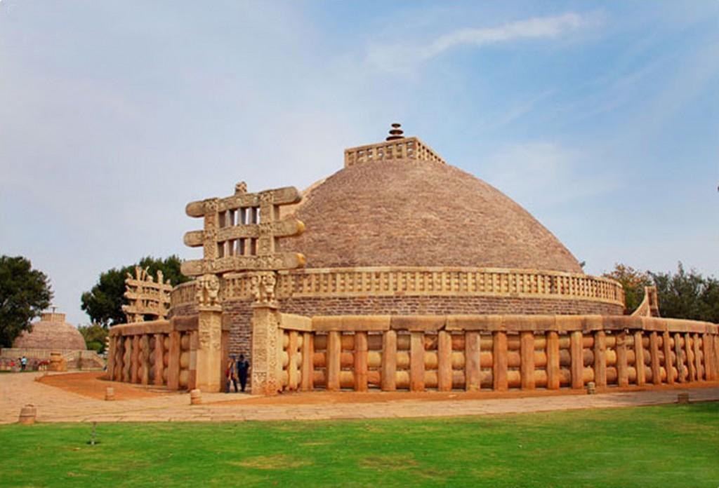 Great Stupa, Sanchi, India, third century BCE-first century CE, Dome 50 feet high This is one symbol for Sakyamuni, a sign of his death and attainment of nirvana.