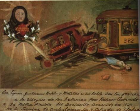 Retablo by Frida Kahlo, age 18 Inscription reads: "Mr. and Mrs. Guillermo Kahlo and Matilde C.