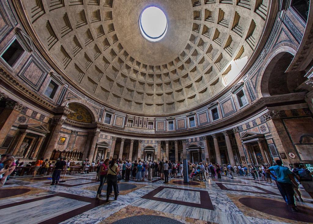Pantheon, Rome, 118-125, Concrete and Marble. This is a shrine to the chief deities in the Roman Empire.