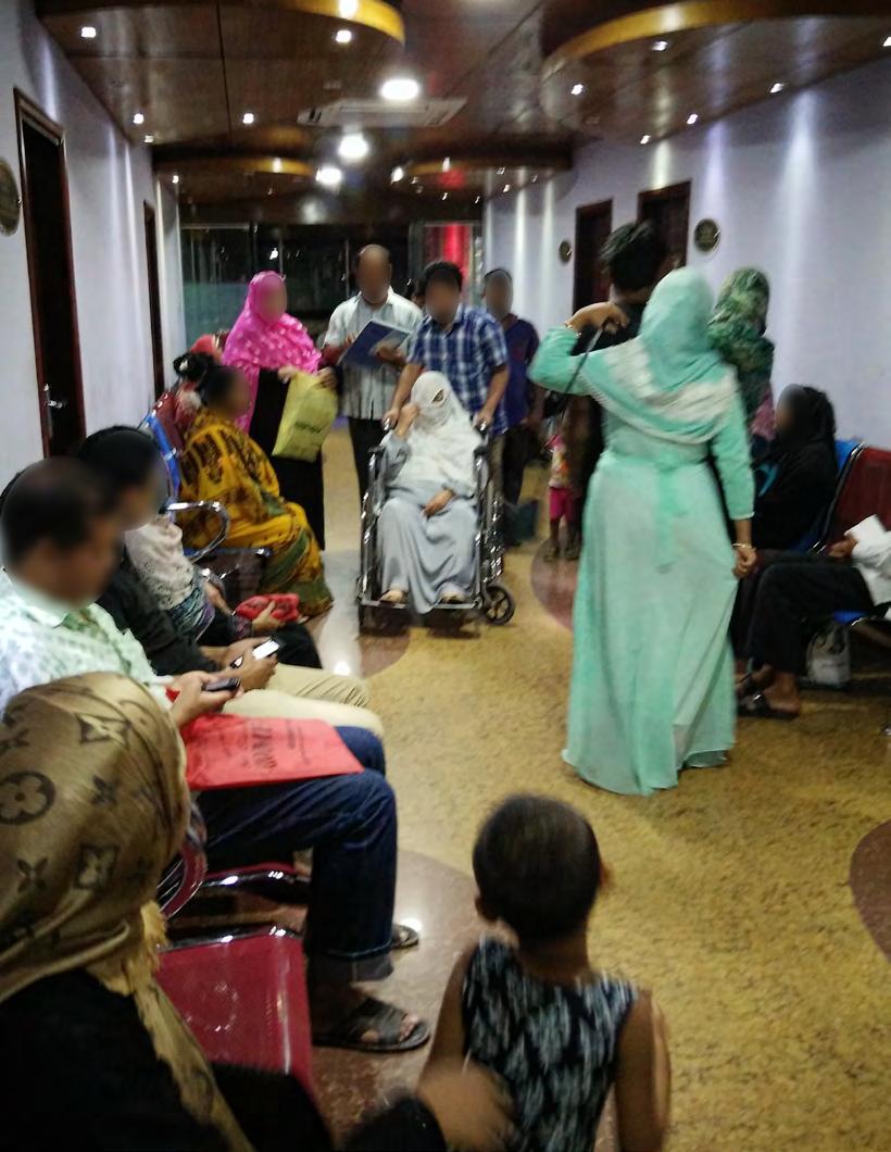 Rohingyas in a Bangladesh hospital waiting area.