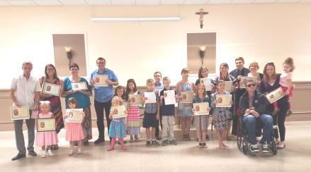 bakers of the parish family. Church National Essay Contest award certificates were distributed to the participants. This year we had 50 essays submitted for the Annual National Contest.