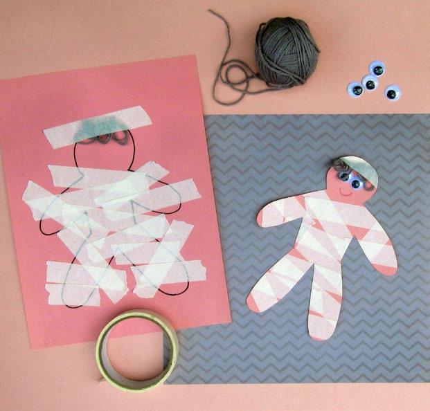 Masking tape Lazarus Materials Pink or brown construction paper or card stock, masking tape, googly eyes, markers, glue Optional: Colored yarn (for hair and/or beard) Draw a man shape on a piece of