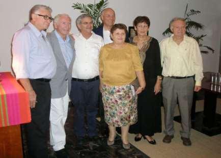 Dinner with Neharis: left to right Shlomo Nehari with his daughter, Waltraud Löschner, Miri Nehari, Donatella Magliani, Evelyn