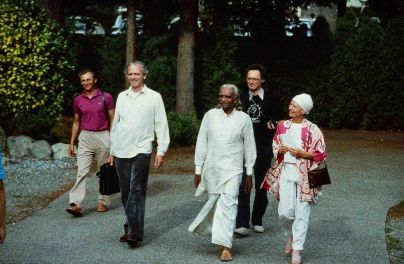 Bruce Carruthers, Guruji and Maureen Carruthers in Vancouver, 1984 by Maureen Carruthers (Courtenay, BC) In 1977, during one three-month study and practice period at the RIMYI we had no days off and