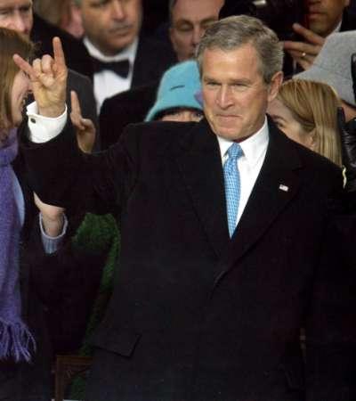 Illuminati Devil Hand Signals were Prevalent Throughout the 2005 Inauguration George W.
