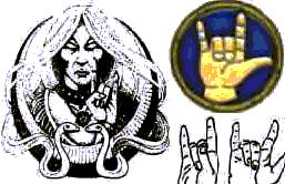 Excerpt above from the "Satanic Bible" Horned Hand or The Mano Cornuto : This gesture is the satanic salute, a sign of recognition between and allegiance of members of Satanism or other unholy groups.