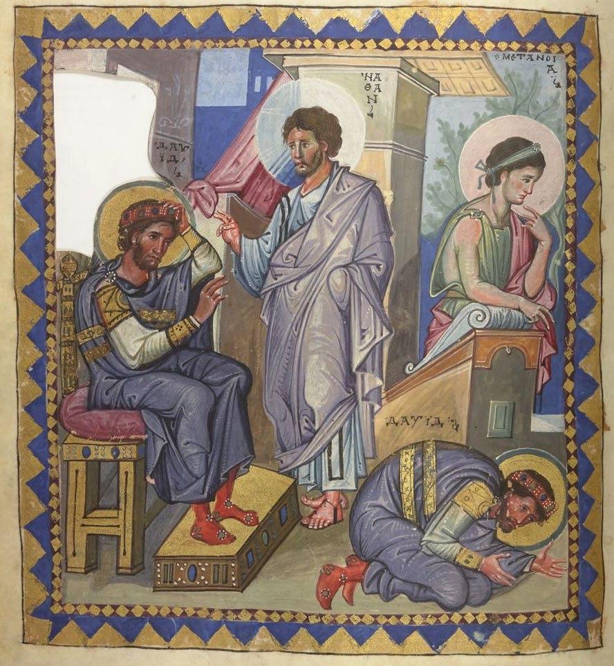PSALM 51 Nathan rebukes King David for his adultery with Bathsheba, Paris Psalter, 10th century.