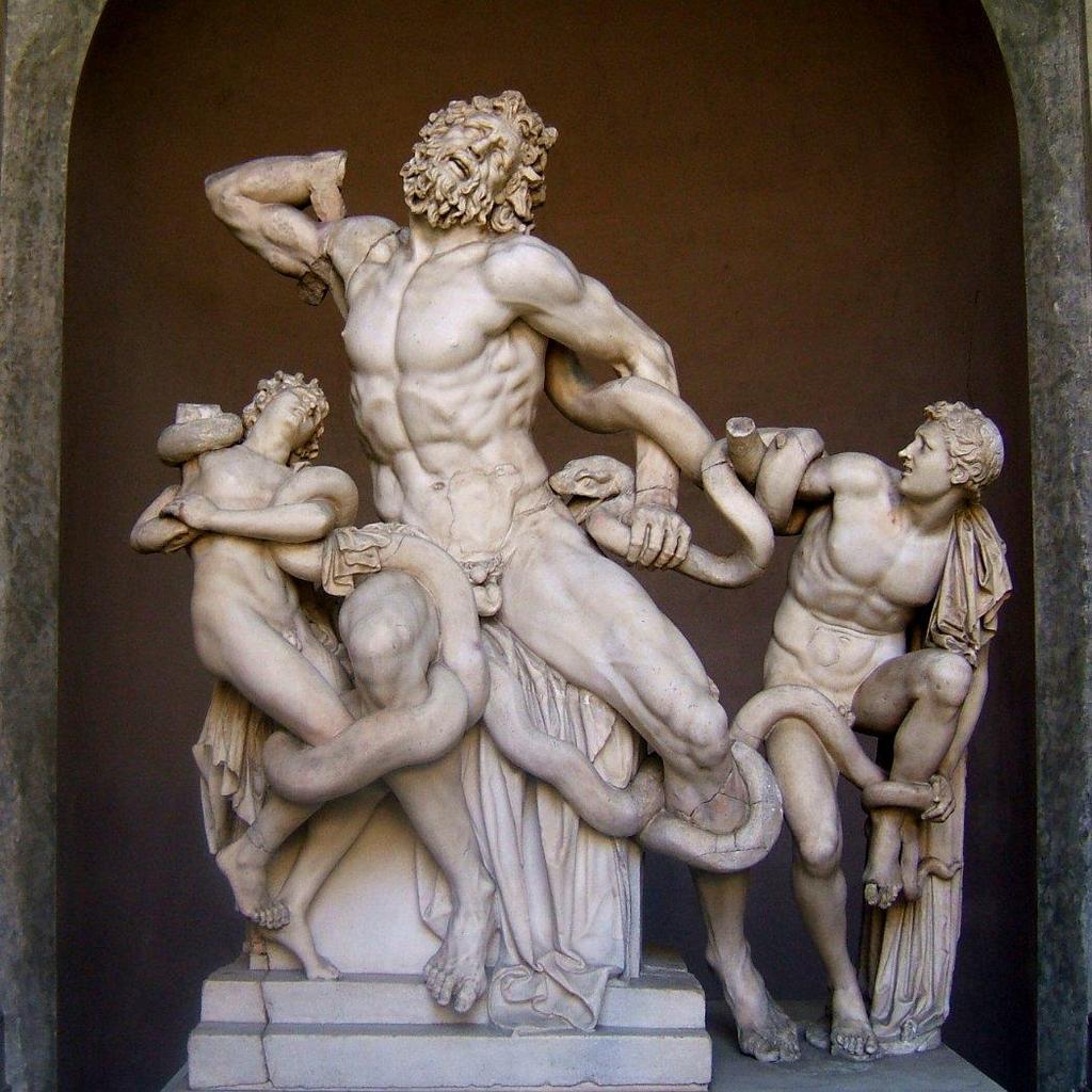 Laocoön and His Sons is one of the greatest Hellenistic sculptures which captures the major goals of movement, drama and emotional impact in a single subject.