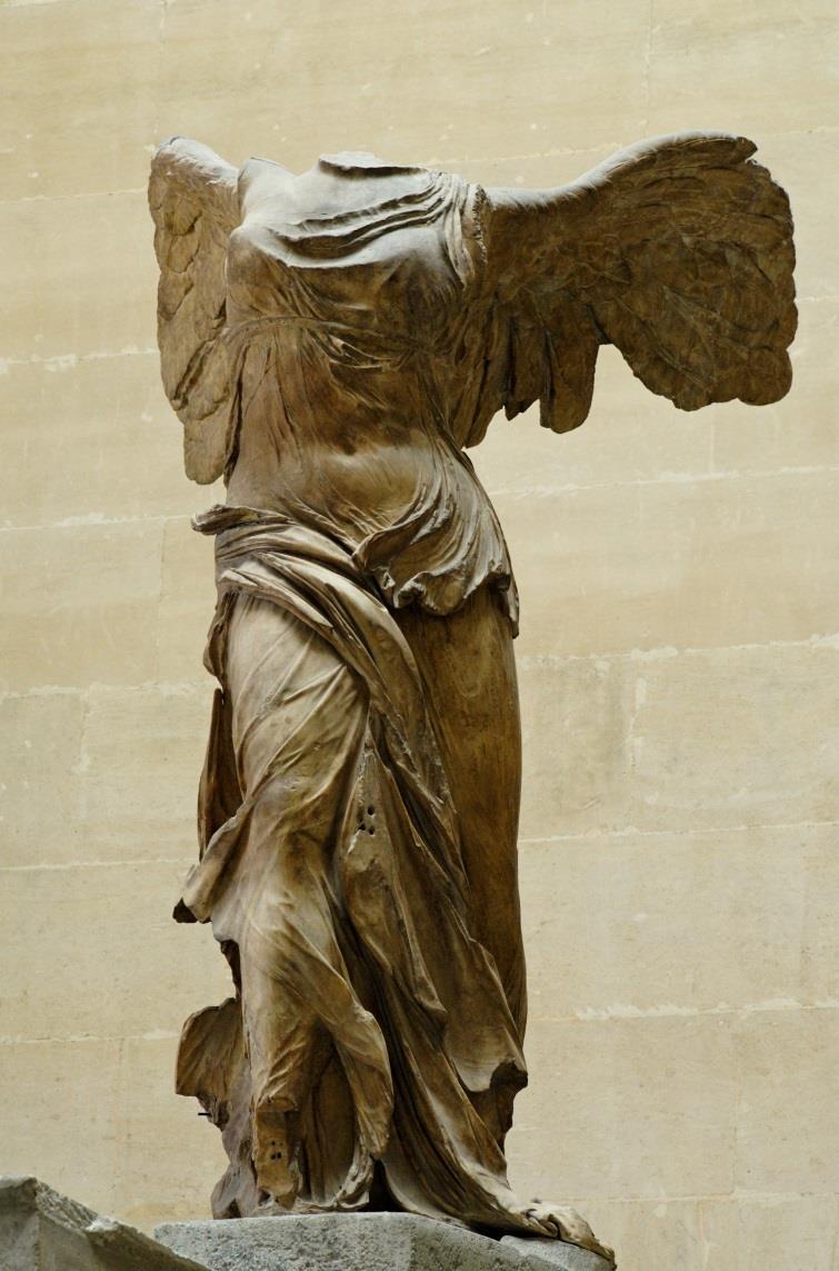 Nike of Samothrace ca. 190 B.C.E. depicts the sensous body of the goddess of victory.