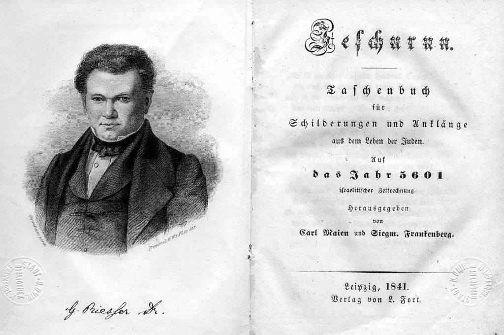 Jeschurun Jüdischer Almanach, Leipzig 1841
