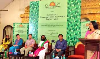 CREATING A VIOLENCE-FREE, STRESS-FREE SOCIETY Gurudev inaugurated the Sustainable Seeds Innovation Round Table conference that discussed research on innovation and sustainability of