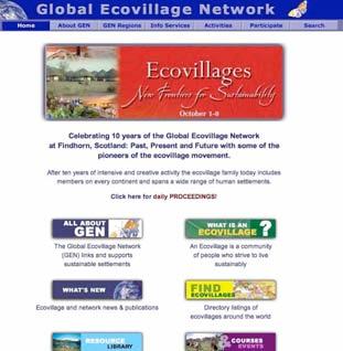 GEN international website gen.ecovillage.