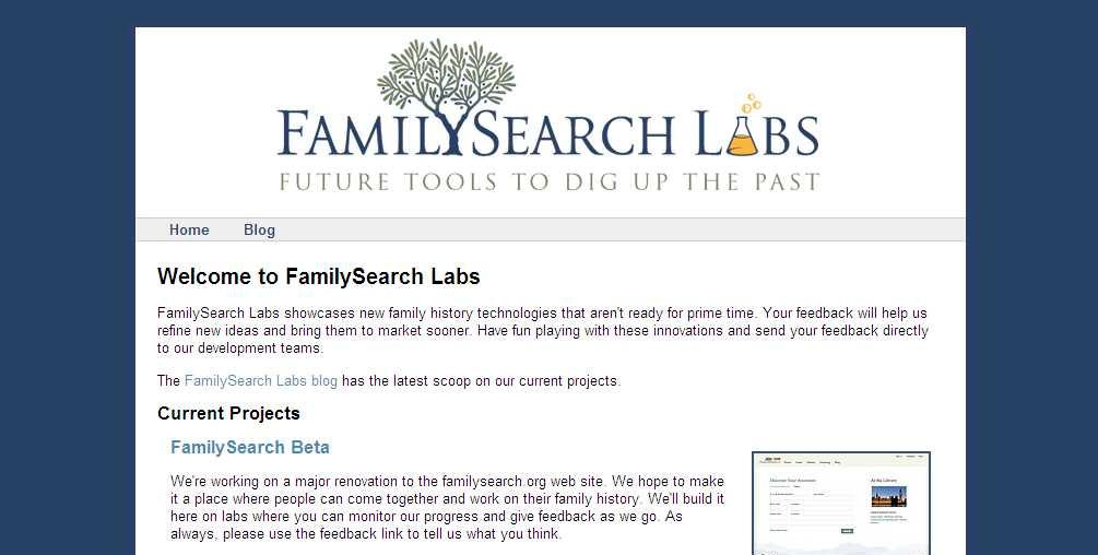 "Future Stuff" FamilySearch Labs labs.familysearch.