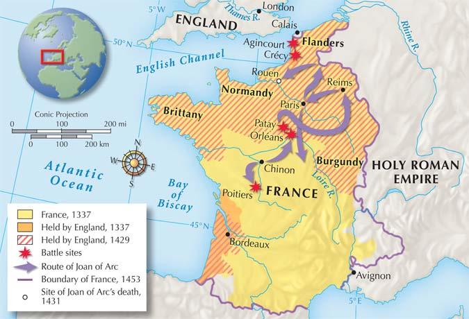 Section 5 A long war broke out in 1337. This Hundred Years War would continue until 1453.