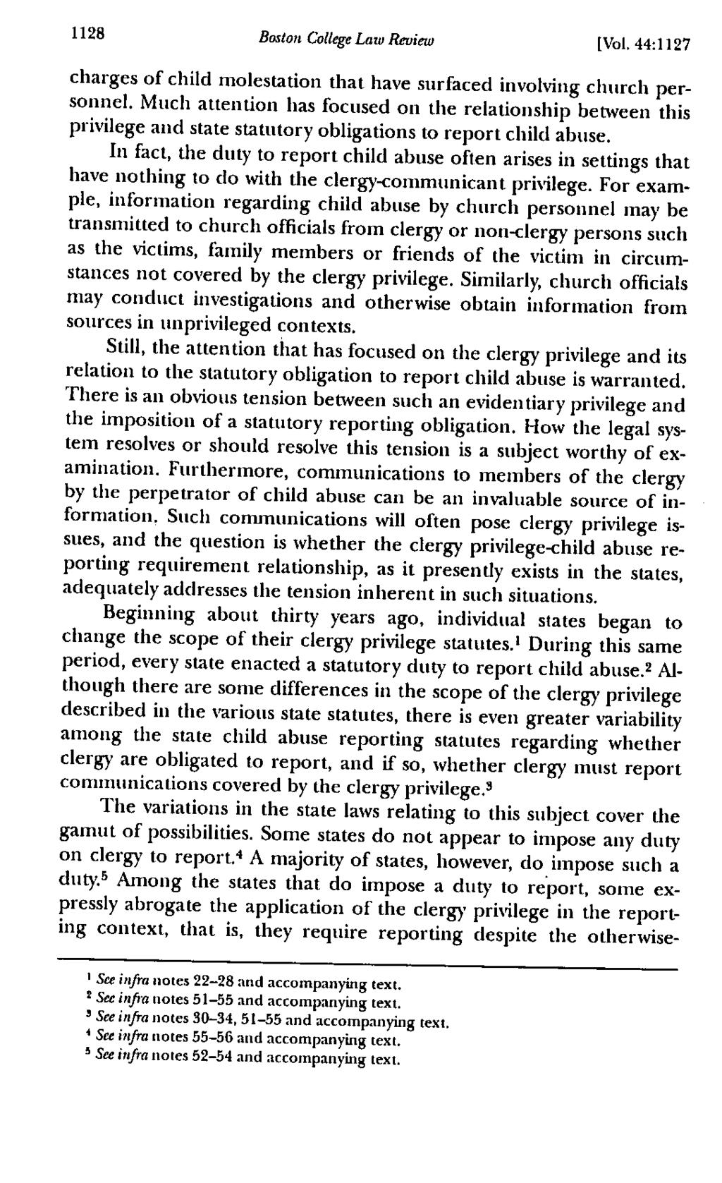 1128 Boston College Law Review [Vol. 44:1127 charges of child molestation that have surfaced involving church personnel.