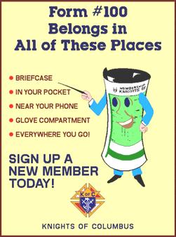 The Knights of Columbus has fine experience with contributions to Birthright. If your council needs more details about who to contact at your nearby Birthright, please contact me.