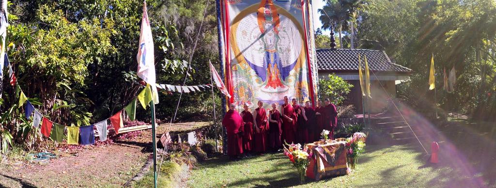 Chenrezig Day In 2000, Lama Zopa Rinpoche requested that Chenrezig Institute hold an annual event in which the huge 1000 Arm Chenrezig Thangka, given to the centre by Rinpoche, was raised.