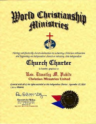 Laminated Card World Christianship Ministries PO Box 20030 South Lake Tahoe, CA 96151 All Certificates