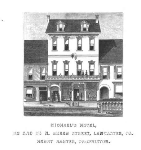 History of the Grape Hotel 51 In 1741, John Harris obtained a license and opened, on the lot which, in 1769, was bought by Adam Riegart at sheriff's sale, the tavern that has passed into history