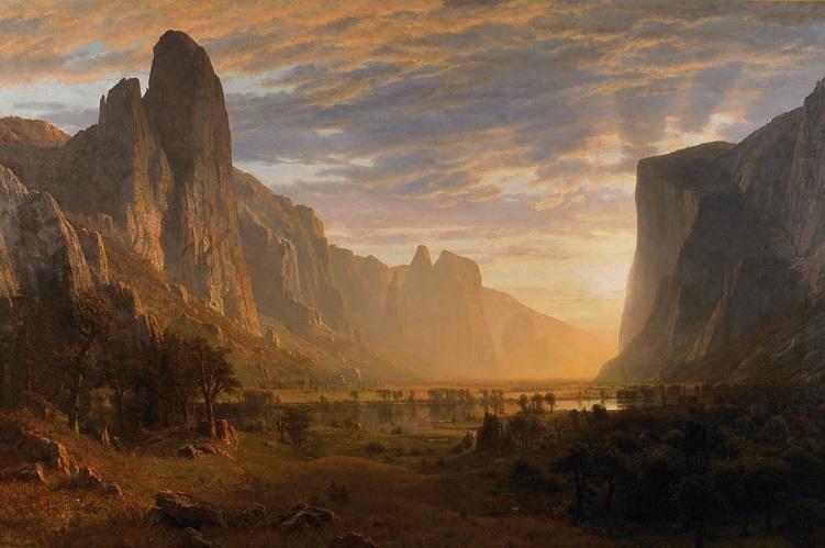 Looking Down Yosemite Valley 1865 (5 x 8 ft.) What a beautiful and thrilling specimen for America to preserve.