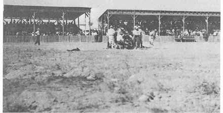 THE MAKING OF UTAH'S TWENTY-EIGHTH COUNTY 157 Myton baseball field with game in progress, circa 1920s. Note the extensive stands which evidence large attendance.