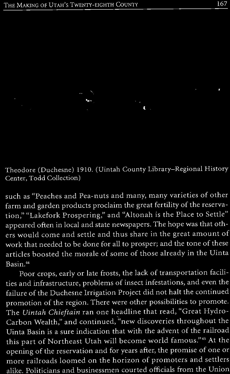 reservation," "Lakefork Prospering," and "Altonah is the Place to Settle" appeared often in local and state newspapers.
