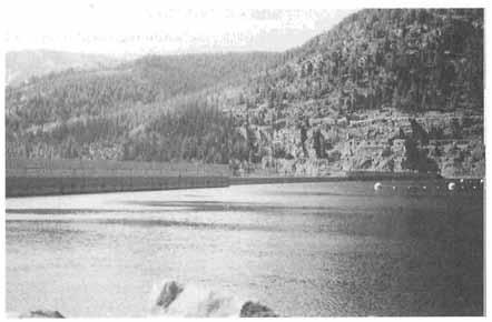 WATER: LIFEBLOOD OF THE COUNTY 315 Upper Stillwater Reservoir was the last major CUP project completed in Duchesne County. (lohn D. Barton) young man, Ray Oman of Boneta recalled to Jack D.
