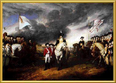 The British Surrender at Yorktown Famous painting by John Trumbull.