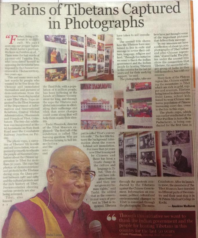 Pains of Tibetans Captured in Photographs by Anushree Madhavan Indian Express Father, being a Tibetan is so difficult. We can t say our prayer before the Dalai Lama s portrait.