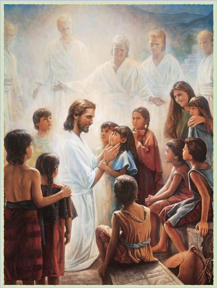 3- After Jesus was resurrected, He visited the Nephites. Because He loved the children, He blessed each one of them (have the children hug themselves).